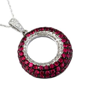RUBY & DIA CIRCLE PENDANT