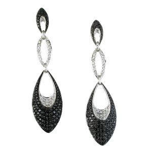 BLACK DIAMOND & DIA EARRING