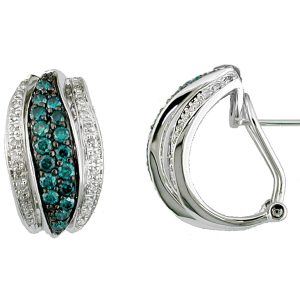 BLUE DIAMOND & DIAMOND EARRING