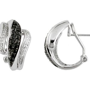 DIAMOND &BLACK DIAMOND EARRING