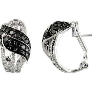 DIAMOND &BLACK DIAMOND EARRING