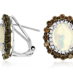 OPAL & DIAMOND EARRING