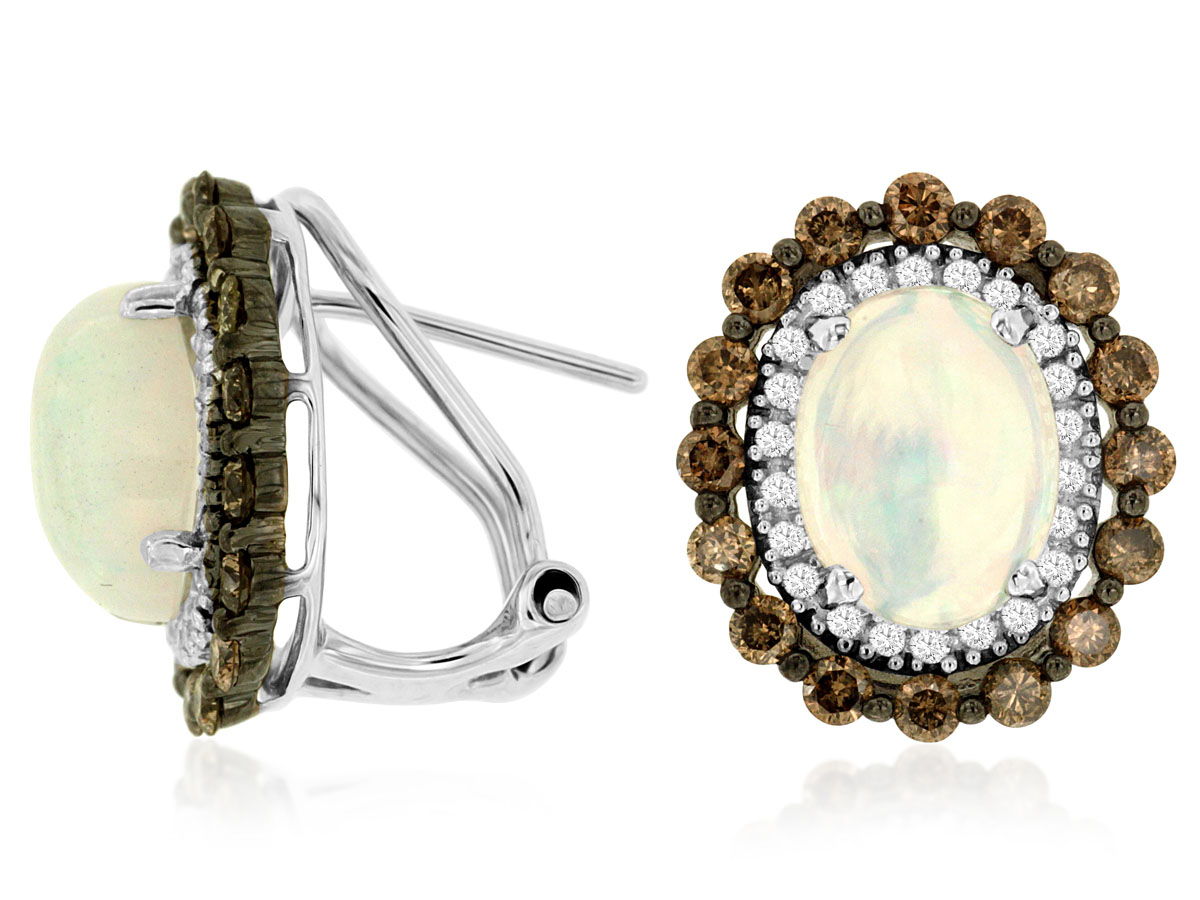 OPAL & DIAMOND EARRING