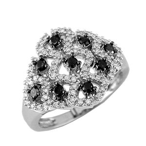 BLACK DIAMOND & DIAMOND RING