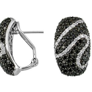 BLACK DIAMOND & DIA EARRING