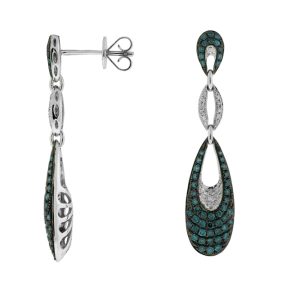 DIAMOND & BLUE DIA EARRING