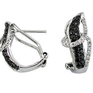 DIAMOND &BLACK DIAMOND EARRING