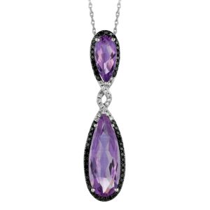 FANCY DIA & AMETHYST PENDANT
