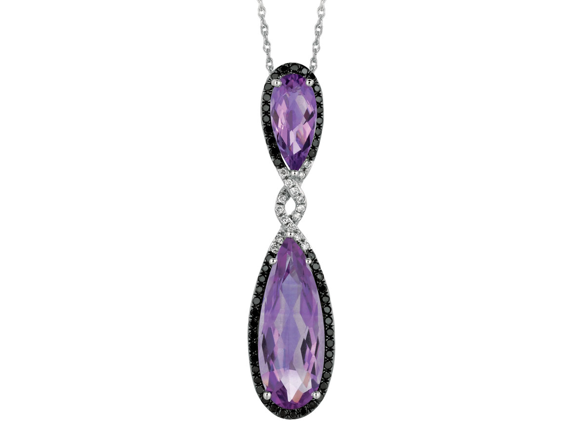 FANCY DIA & AMETHYST PENDANT