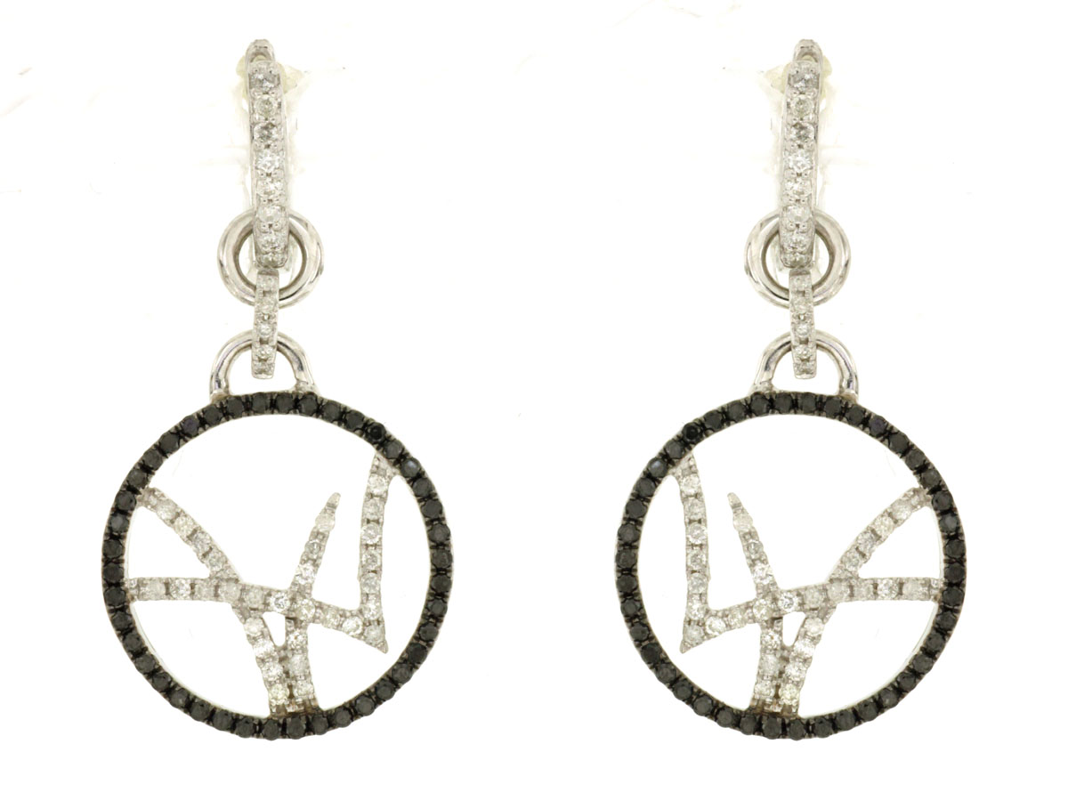 BLACK DIAMOND & DIA EARRING