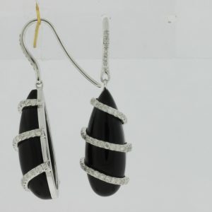DIAMOND & BLACK ONYX EARRING