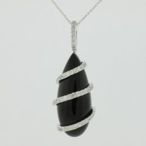 DIAMOND & BLACK ONYX PENDANT