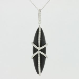DIAMOND & BLACK ONYX PENDANT