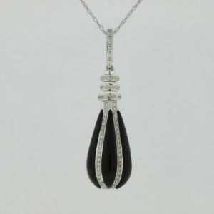 DIAMOND & BLACK ONYX PENDANT