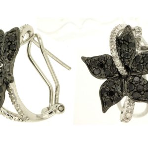 BLACK DIAMOND & DIA EARRING