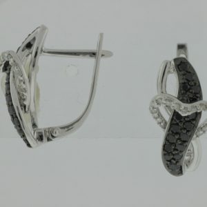BLACK DIAMOND & DIA EARRING