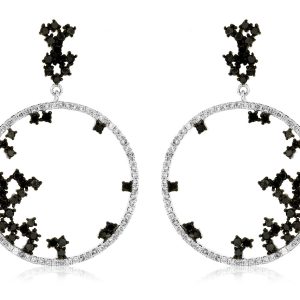 DIAMOND &BLACK DIAMOND EARRING