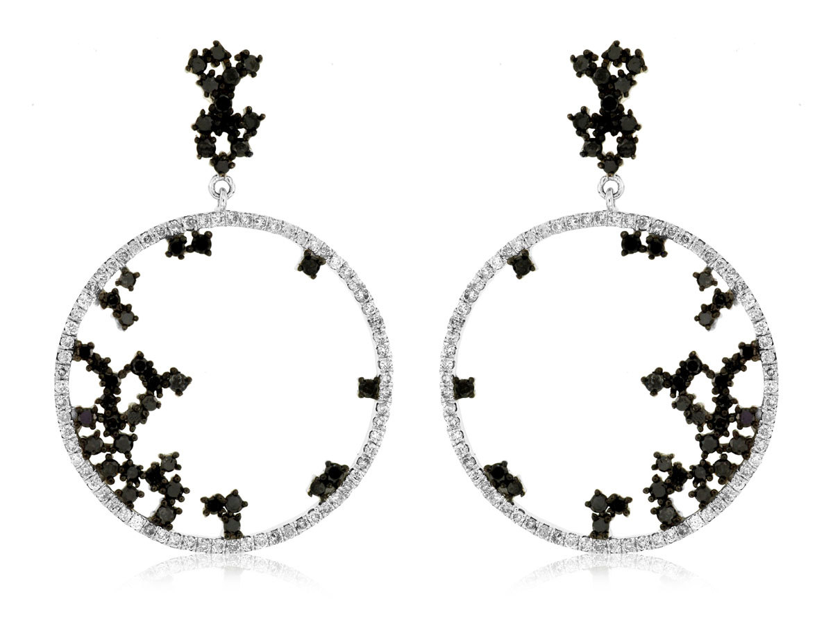 DIAMOND &BLACK DIAMOND EARRING