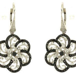 BLACK DIAMOND & DIA EARRING