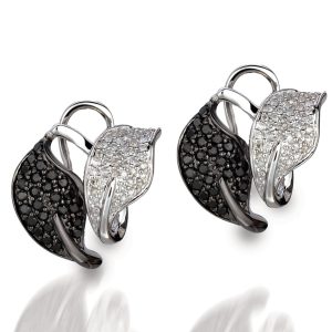 DIAMOND &BLACK DIAMOND EARRING