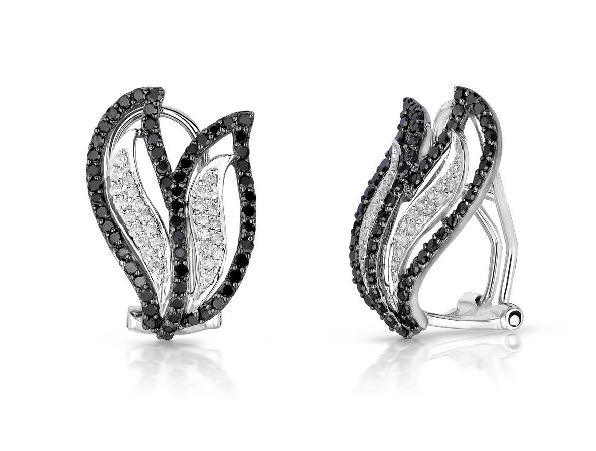 DIAMOND &BLACK DIAMOND EARRING
