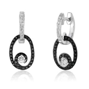 DIAMOND &BLACK DIAMOND EARRING