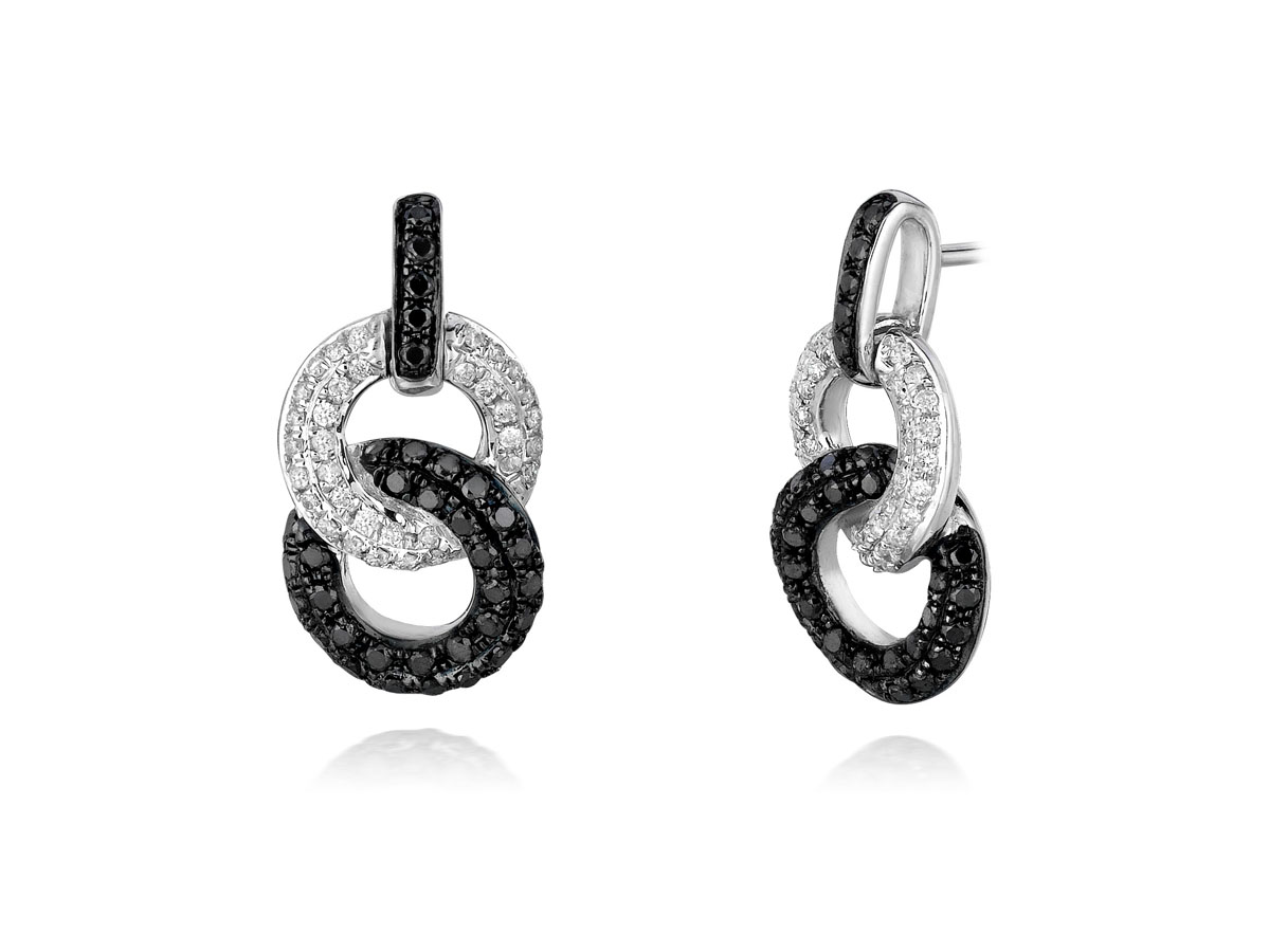 DIAMOND &BLACK DIAMOND EARRING