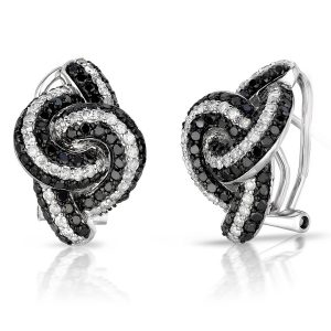 DIAMOND &BLACK DIAMOND EARRING