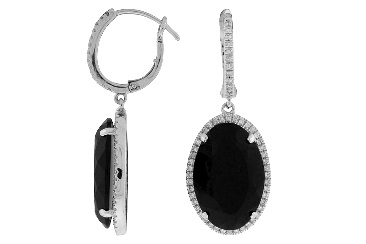 DIAMOND & BLACK OMYX EARRING