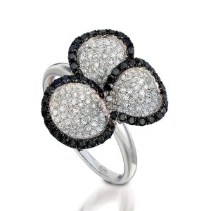 BLACK DIA & DIA CLOVER RING