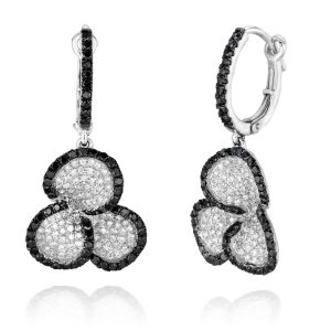 DIA &BLACK DIA CLOVER EARRING