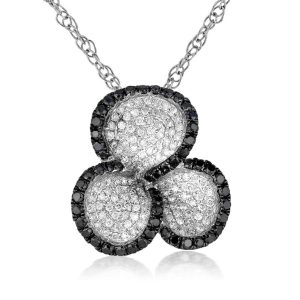 BLACK DIA & DIA CLOVER PENDANT
