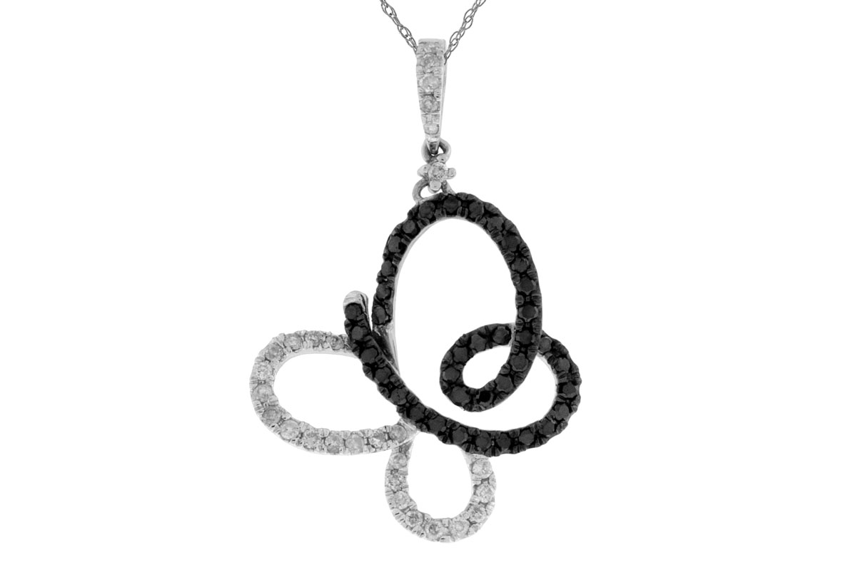 BLACK DIA & DIA BUTTERFLY PEND