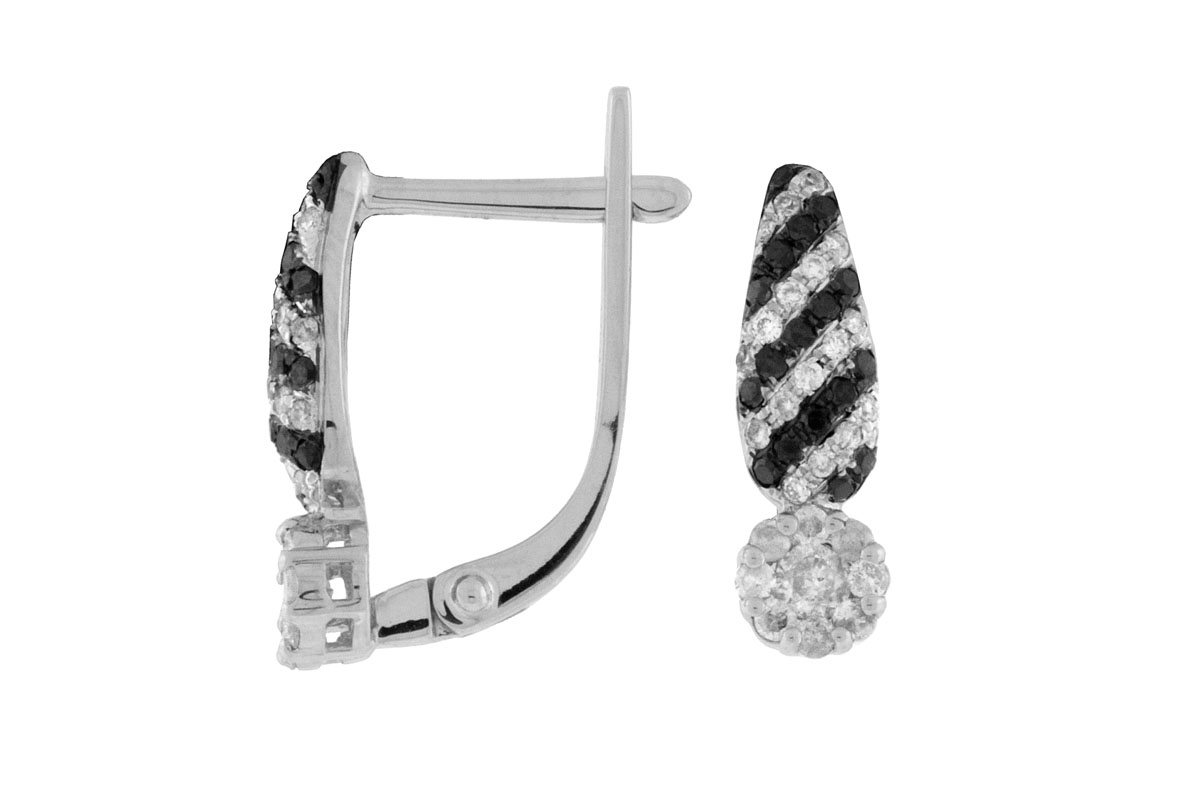 DIAMOND &BLACK DIAMOND EARRING