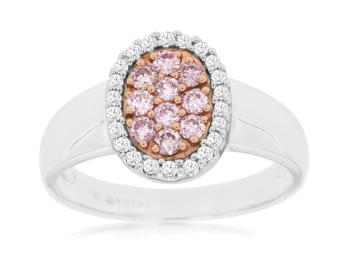 WHITE & PINK DIAMOND RING