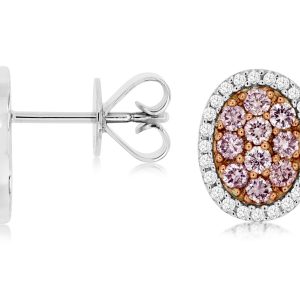 WHITE & PINK DIAMOND EARRING