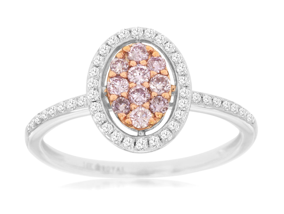 WHITE & PINK DIAMOND RING