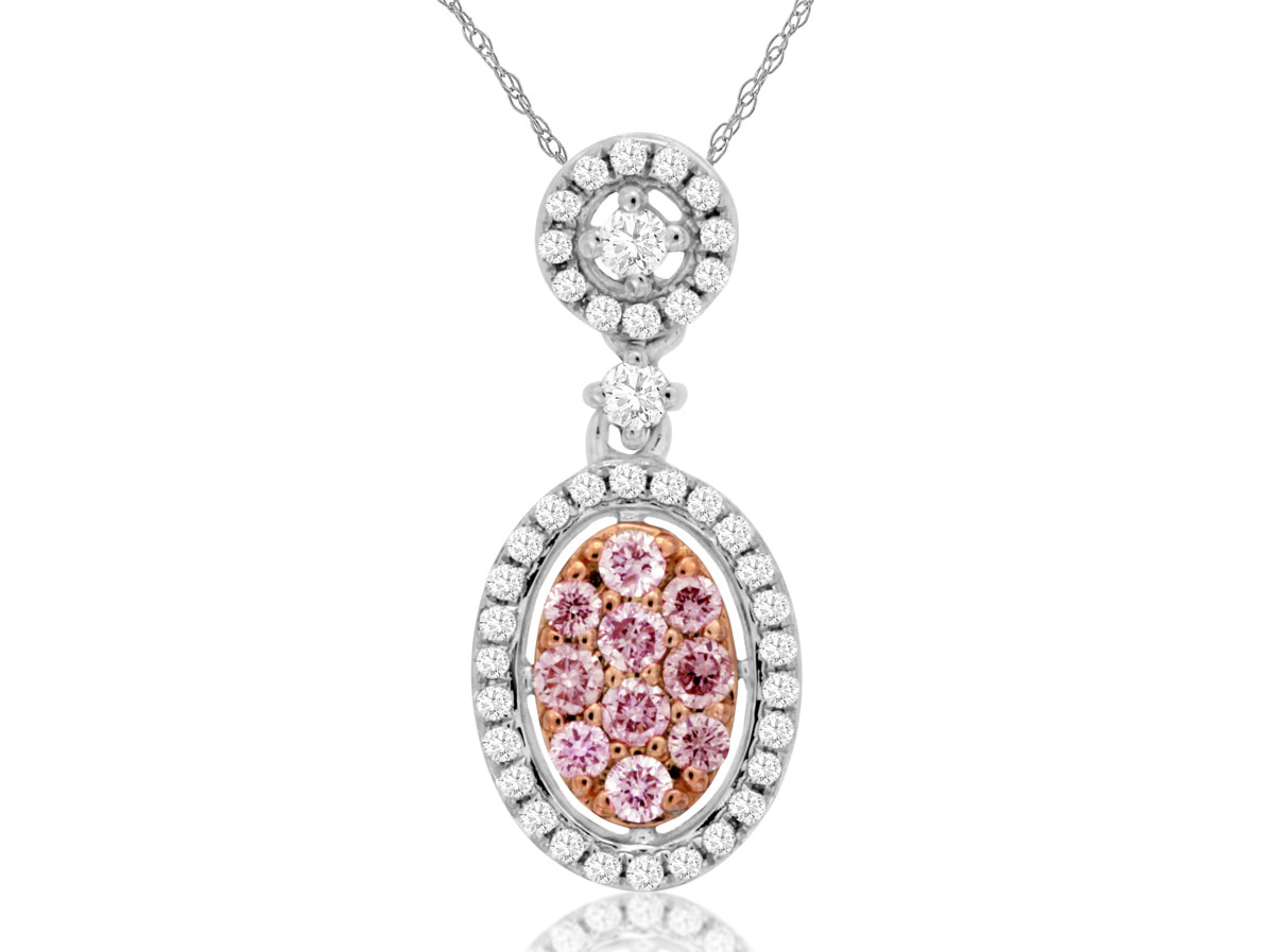 WHITE & PINK DIAMOND PENDANT
