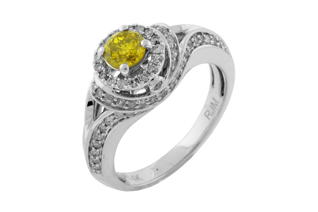 DIA & YELL DIA ENGAGEMENT RING
