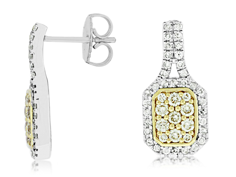 YELLOW DIA & DIAMOND EARRING