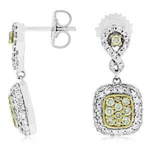 YELLOW DIA & DIAMOND EARRING