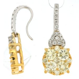 YELLOW DIA & DIAMOND EARRING