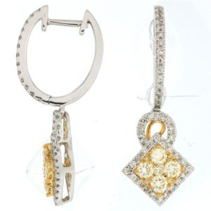YELLOW DIA & DIAMOND EARRING
