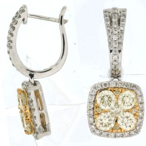 YELLOW DIA & DIAMOND EARRING