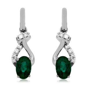 EMERALD & DIAMOND EARRING