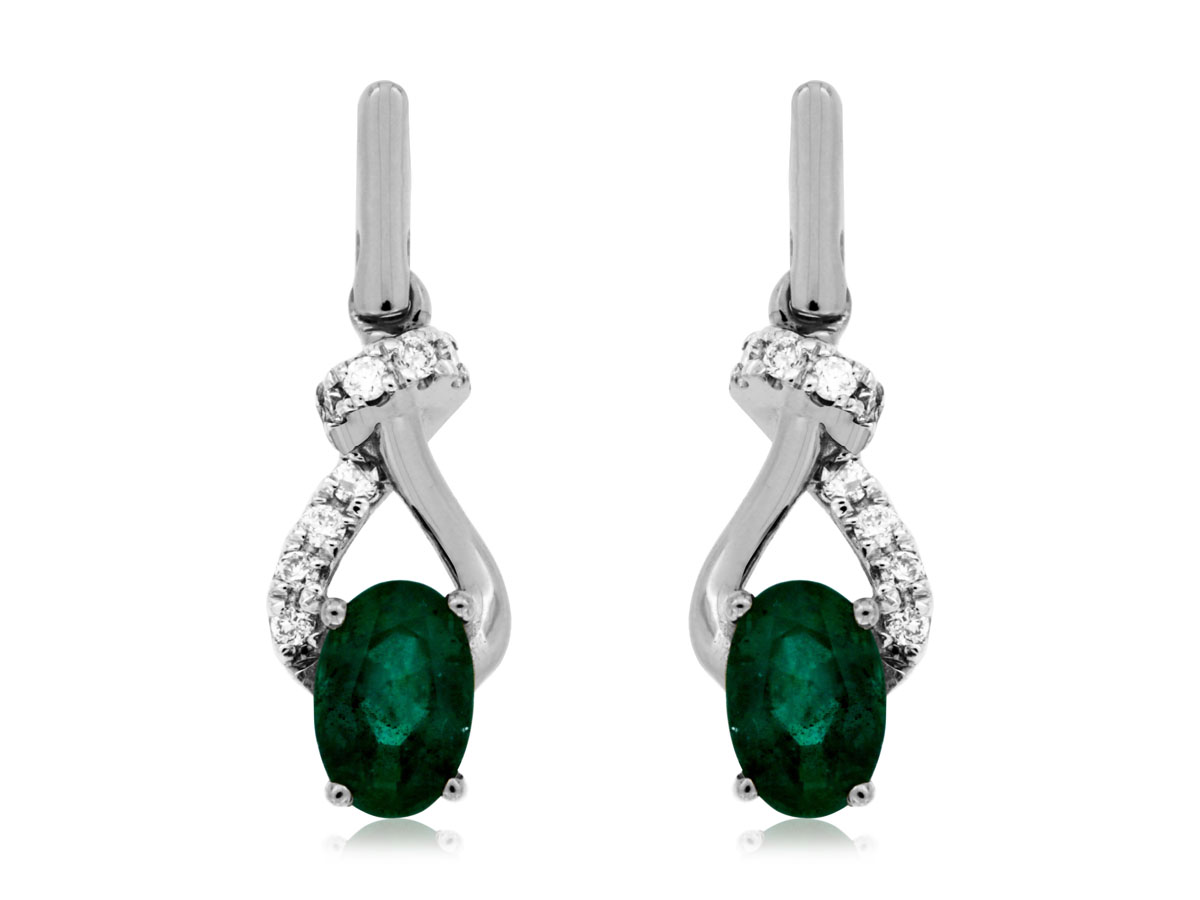 EMERALD & DIAMOND EARRING