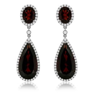 GARNET & DIAMOND EARRING