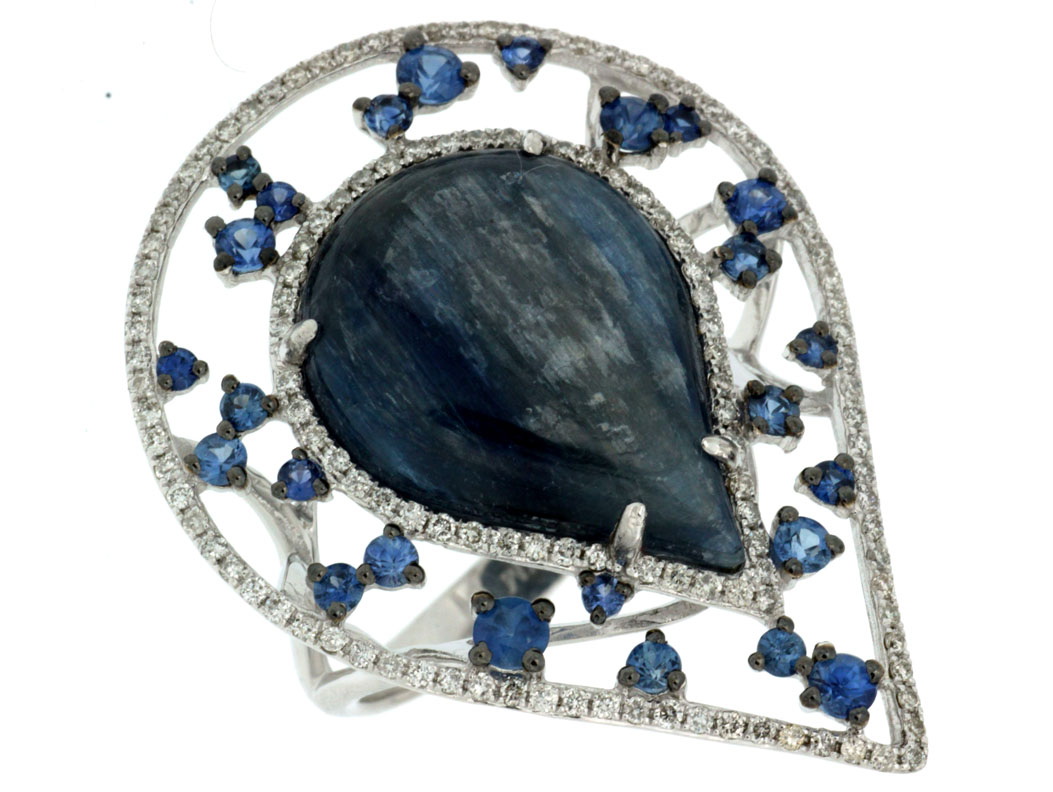 DIAMOND& SAPPHIRE&KYNAITE RING