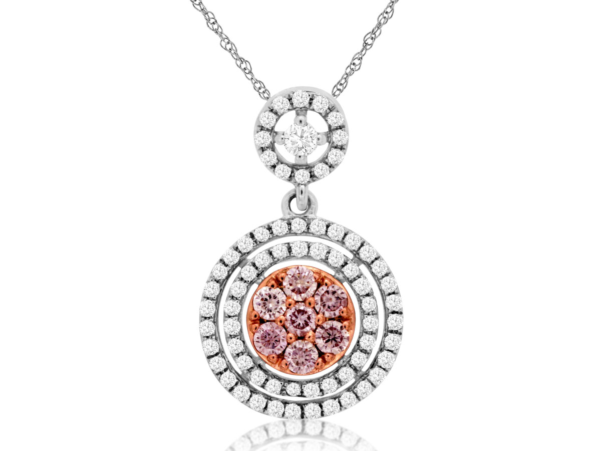 WHITE & PINK DIAMOND PENDANT