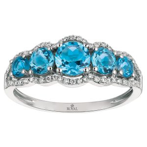 BLUE TOPAZ & DIAMOND RING